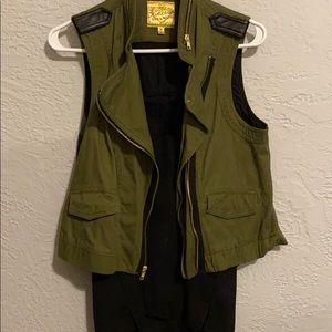 Olive green utility vest